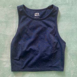 JoyLab high neck crossed back long line sports bra top